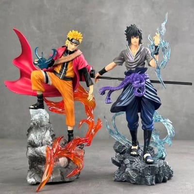 HEET Naruto Anime Figuur Uzumaki Naruto Uchiha Sasuke Actiemodel Pvc Standbeeld Desktop Decoratie Verzameling Speelgoed Cadeau