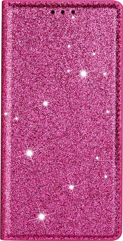 Hoesje geschikt voor iPhone 15 Pro Max - Bookcase - Pasjeshouder - Portemonnee - Glitter - TPU - Roze