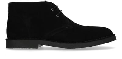 Manfield - Heren - Zwarte suède desert boots - Maat 46
