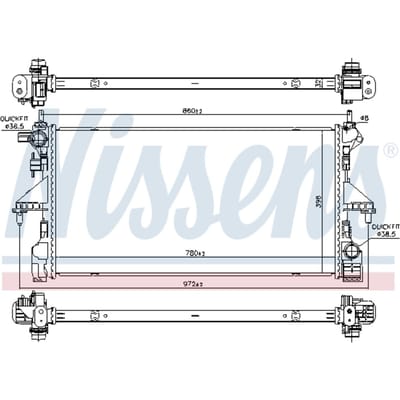 Radiator, motorkoeling NISSENS 606171