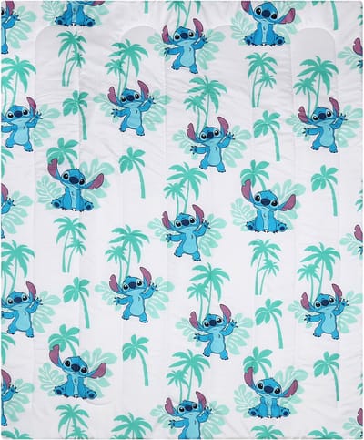 Stitch Disney - Kinderdekentje, blauw-wit dekentje 120x150cm, OEKO-TEX