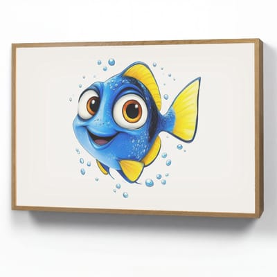 Nachtlampje 100x70 cm - Kinder lamp - Doktersvis - Blauw - Vis - Spetters - Tafellamp kinderkamer draadloos - Slaapkamer lampje - Bedlamp kinderen - Kinderlampje - Wandlamp babykamer - Nachtlampjes