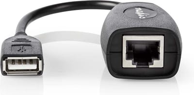 Nedis Actieve USB-Kabel - USB 1.1 - USB-A Male - RJ45 Female - 12 Mbps - 0.20 m - Rond - Vernikkeld - PVC - Koper - Doos