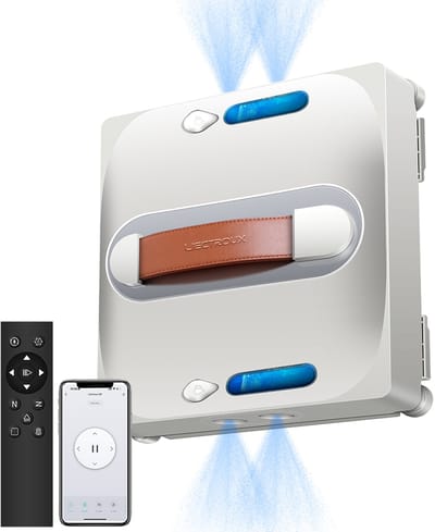 Robot Ramenwasser-Robot Raamwisser-4-Richtingen Spray-App En Afstandsbediening-Randdetectie-6500 Pa – Voor Glas Ramen En Tegels Thuis