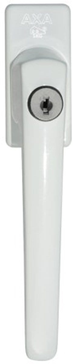AXA Veiligheids raamsluiting L - Draai-kiep raamkruk - met Cilinder SKG2- Aluminium wit - Afsluitbaar - 7x32 mm