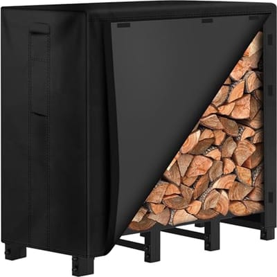 4ft Brandhout Rack Met Waterdichte Afdekking voor Buiten - Heavy Duty Houtopslag voor Open Haard