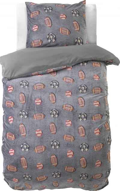 Sleeptime dekbedovertrek Glow in the dark Sport Grijs 140 x 220 cm