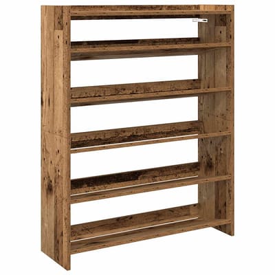 vidaXL - Schoenenrek - 80x25x100 - cm - bewerkt - hout - oud - houtkleurig