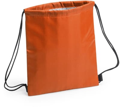 Koeltas rugzak - oranje - 27 x 33 cm - koeltassen met koordje - lunch rugtasje
