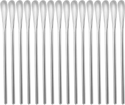 Set van 16 herbruikbare roestvrijstalen menglepels van 15,7 cm - ideaal voor het mixen van koffie, cocktails, melk, ijs en andere dranken - perfect voor keukenaccessoires en barbenodigdheden
