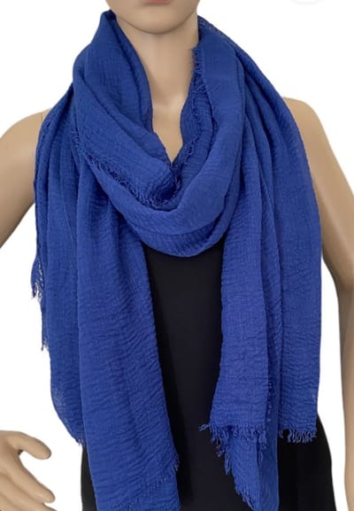 Dames sjaal effen kleur blauw