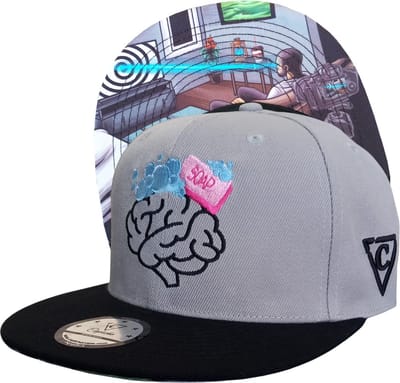 Capiche® Snapback Pet Heren – Brainwashed – Grijs & Zwart – Verstelbaar met Druksluiting – Sportcap – Baseball Cap – Mannen Pet – Gehersenspoelde Pet