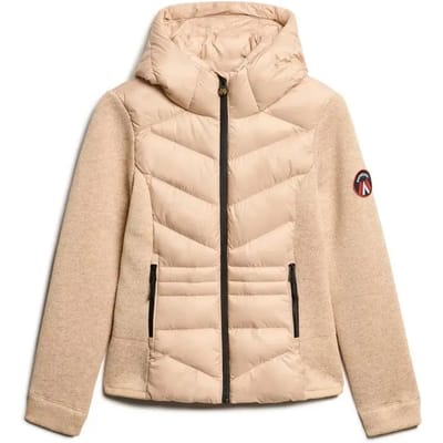 Superdry - Gebreide Hybrid Storm jas met capuchon - Dames - Gewatteerde jassen