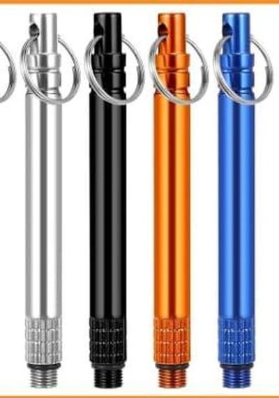 Draagbare Tandenstokers - Metalen Stokers - Outdoor Verzorging - Herbruikbaar Corrosiebestendig - 4 Stuks - Blauw Zilver Zwart Oranje