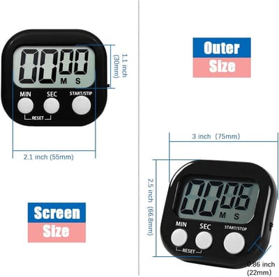 Digitale keukentimer met magnetische achterstandaard - aftelklok voor bakken, studie en training