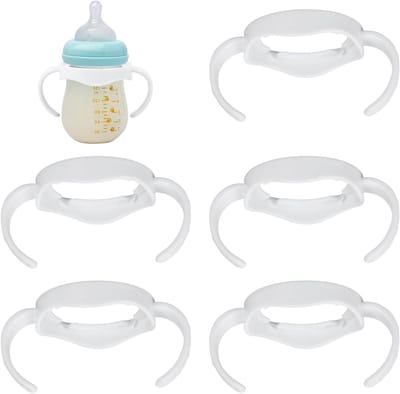 Allecta - Set van 5 babyfles handgrepen in lichtgewicht kunststof - Babyfles accessoires voor eenvoudige grip - Voedingsfles houder voor babflessen