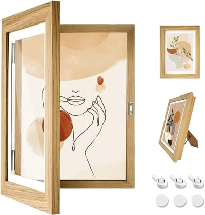 SVN® Wissellijst Kindertekening - Fotolijst - Luxe fotolijst voor kindertekeningen - Bruin - ‎25cm x 34cm x 3cm