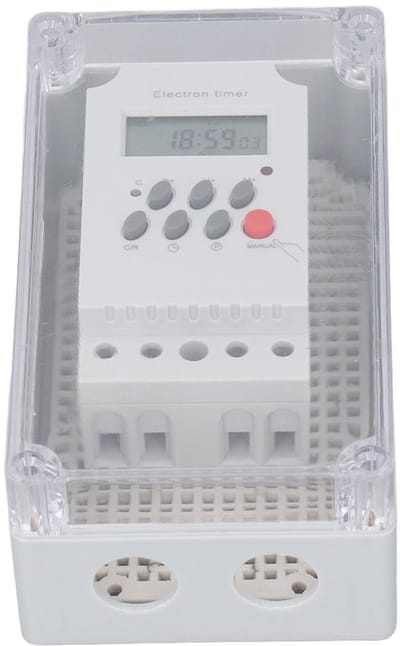 Allecto - Zwembadpomptimer - Programmeerbare Tijdschakelaar - Robuuste Mechanische Timerkast - Zwart - Waterdichte Timer - Ideaal voor Zwembad en S...