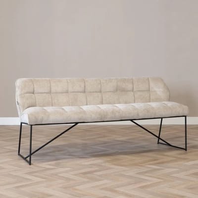 Bronx71® Scandinavische eetkamerbank Jelle taupe 155 cm - eettafelbank - eetbank
