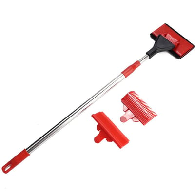 Brosse télescopique pour nettoyer les aquariums, grattoir à algues, récureur pour vitres red