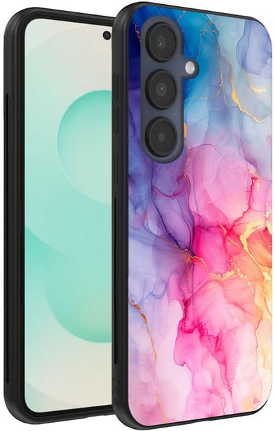 Smartphonica Telefoonhoesje Geschikt voor Samsung Galaxy S25 Plus met marmer opdruk - TPU backcover case marble design - Regenboog geschikt voor Samsung Galaxy S25 Plus