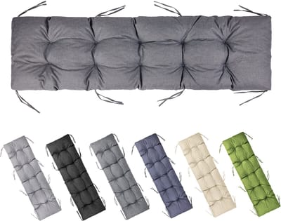 Garronda Bankkussen 180x50 cm – 10 cm dik – Waterafstotend & UV-bestendig – met Banden – Grafiet GD-AM-Bono