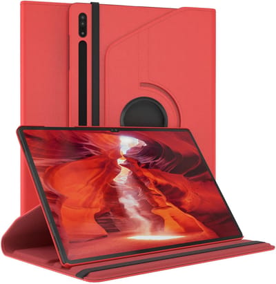 Draaibaar Hoesje 360 Rotating Multi stand Case - Geschikt voor: Samsung Galaxy Tab S8 Ultra - 12.4 inch - SM-X900, SM-X906 - Rood