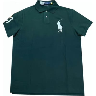 Polo Ralph Lauren SS22 Logo Geborduurde Pullover Korte Mouw Poloshirt Heren tops Groen 710697457-035 M black