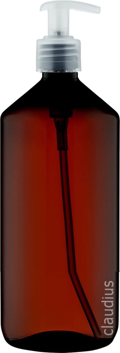 Lege Plastic Fles 1 Liter PET Amber bruin - met transparante pomp - set van 10 stuks - Navulbaar - Leeg