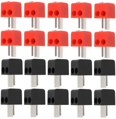Dailygoods- Luidspreker Plug Set - 20 Stuks - 2-Pins DIN-Stekkeradapter - Schroef Aansluiting - Kunststof - Geschikt voor Audio/Video Apparatuur - Luidsprekeradapter