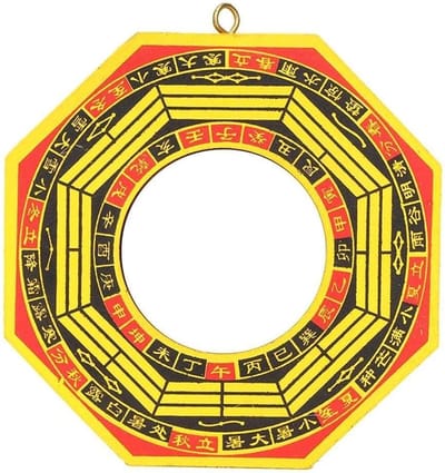Feng Shui Bagua Spiegel - Houten Convexe en Concave Spiegels voor Geluk en Harmonie (4" Concave)