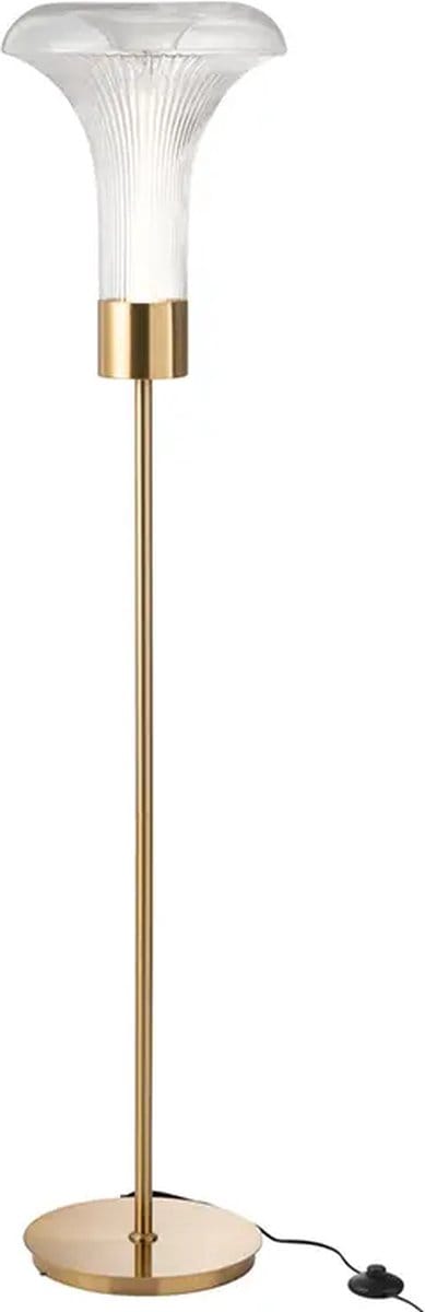 J-Line vloerlamp - metaal - goud/transparant - LED lichtjes