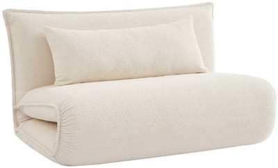 sweeek - 2-zits ombouwbare stoel in gestructureerd bouclé-stof l 120 x p 80 x h 66 cm - fleeep