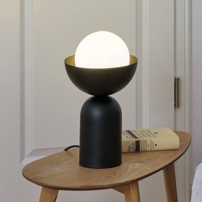OSRAM DECOR Kom tafellamp E14 Zwart 200mm, tafellamp, Metaal, Glas, voor elegante kamerinrichting