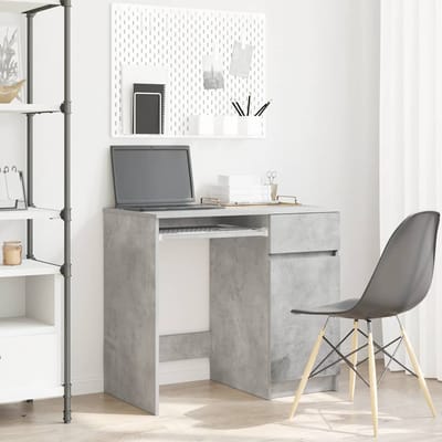 vidaXL - Bureau - 86x49x76 - cm - spaanplaat - betongrijs