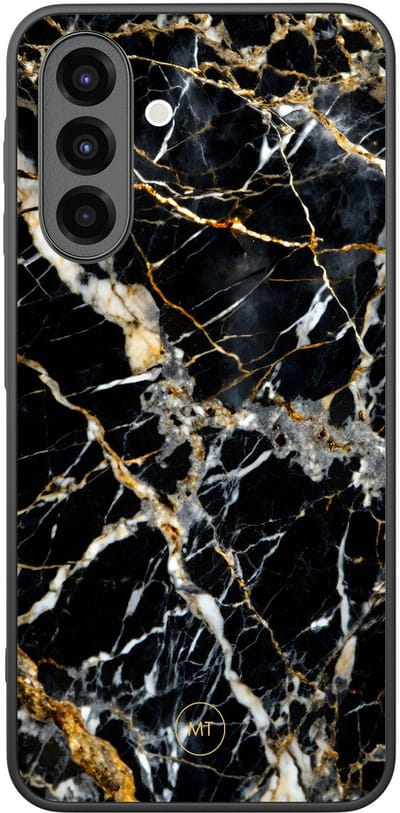 Hoesje geschikt voor Samsung Galaxy A26 - Black marble elegance - TPU Hard Case Backcover - Zwart - Mooie Telefoonhoesjes