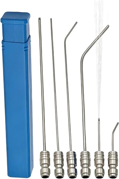 Hogedrukreiniger Nozzle Kit - Reinigingsmondstukken Set - Buiten Reinigen - Snelkoppeling RVS - 6 Stuks - Zilver
