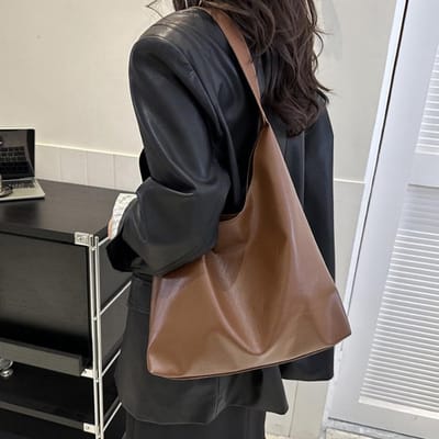 Stijlvolle leren handtas voor dames, ruime strandtas voor dagelijks gebruik, veelzijdig en modern ontwerp voor elke gelegenheid
