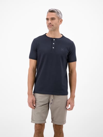 LERROS T-shirt met ronde hals en Cool & Dry-functie , Maat: S , Kleur: CLASSIC NAVY , 75% katoen, 25% polyester