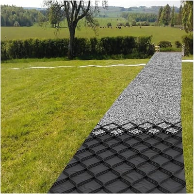 Grindrooster Bodemstabilisator - Grindstabilisator Oprit - Landschapsontwerp Terras - Milieuvriendelijk Sterk Materiaal - 5 cm Hoogte - Zwart
