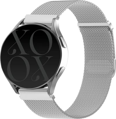 xoxo Wildhearts Milanees smartwatch bandje 20mm - Geschikt voor Samsung Galaxy Watch Active 1/2 / Watch 1 42mm / Watch 3 41mm / Gear Sport - Polar Ignite 1-2-3 / Unite / Pacer - Amazfit GTS 1-2-3-4 / Bip - Huawei Watch GT 2/3 42mm - Zilver