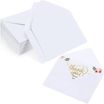 200 Stuks Mini Enveloppen Wit voor Cadeaukaart, Wenskaart en Visitekaartje - 10x6 cm