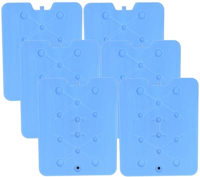 Excellent Houseware Koelelement Ice Pack - 6x - blauw - plat - polyethyleen - 900 gram - 32 x 25 x 1 cm - schijf