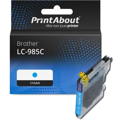 PrintAbout huismerk Inktcartridge LC-985C Cyaan Geschikt voor Brother