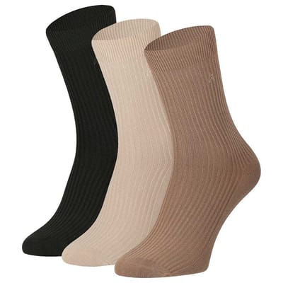 Apollo - Bamboe sokken heren - 2 x 2 Rib - 3-Pack - Multi Beige - Maat 39/42 - Bamboe sokken - Bamboo sokken