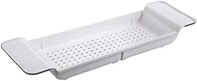 Badkuip Organizer - Bad Accessoire - Ontspannen in Bad - Verstelbare Armpjes - 56 cm - Wit
