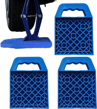 Stabilisatiepads - Oprijblokken - Camper Stabiliseren - Multi-hoek Balanssysteem - 4 Stuks - Blauw
