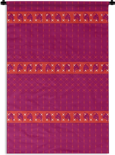 Wandkleed - Wanddoek - Olifant - Design - Roze - 60x90 cm - Wandtapijt