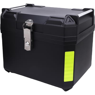 60L Universele Motorfiets Achterkoffer Waterdicht ABS Motorfiets Achter Topkoffer Slagvast PU Leer gray
