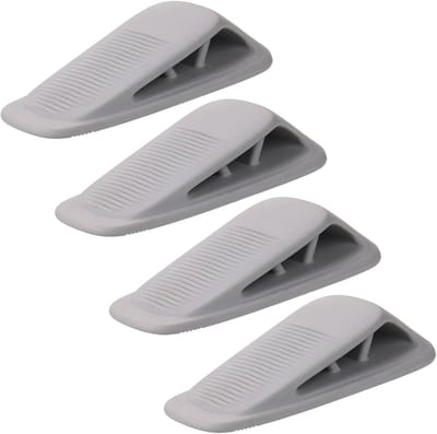Rubberen Deurstoppers - Deurwig Set - Deur Open Houden - Met Houder - 4 Stuks - Grijs
